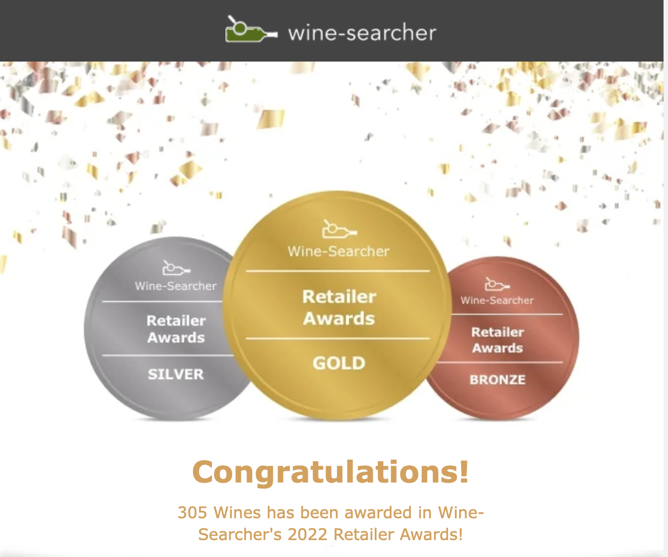 305 Wines awarded in Wine-Searcher’s 2022 Retailer Awards